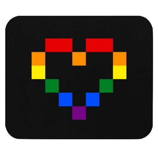 Rainbow Heart Mouse Pads