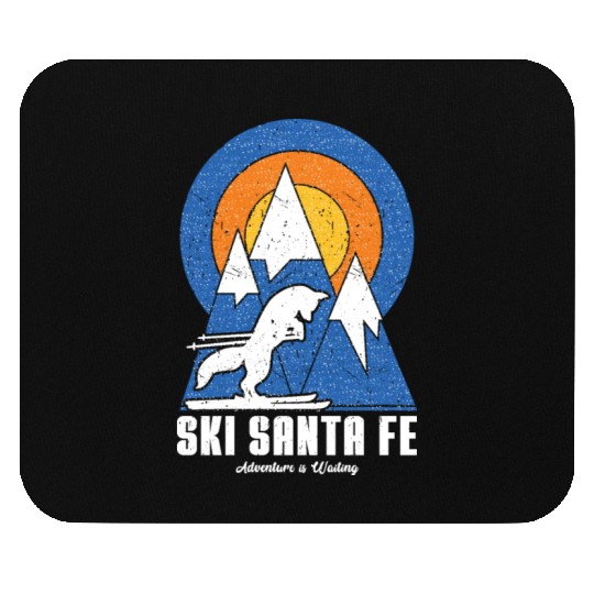 Retro Ski Santa Fe White Fox Mouse Pads