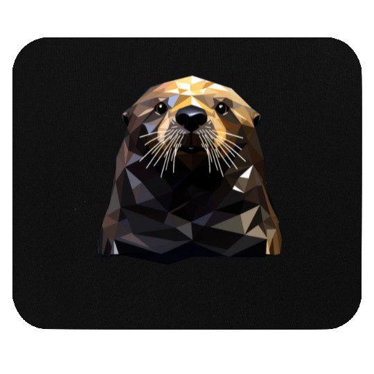 Geometric Style Sea Otter Mouse Pads