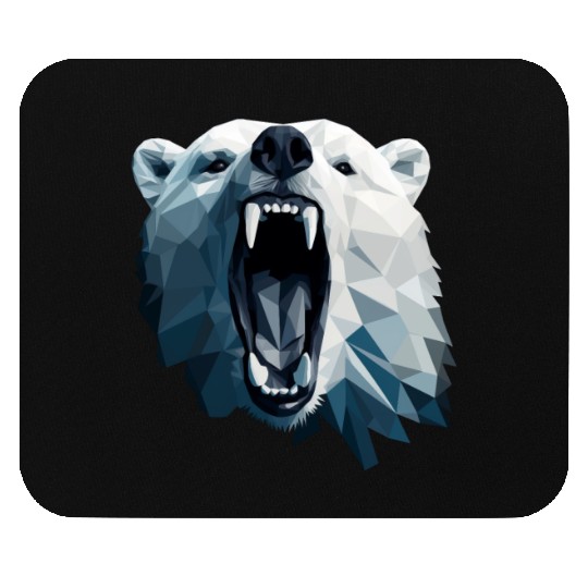 Geometric Style Polar Bear Mouse Pads