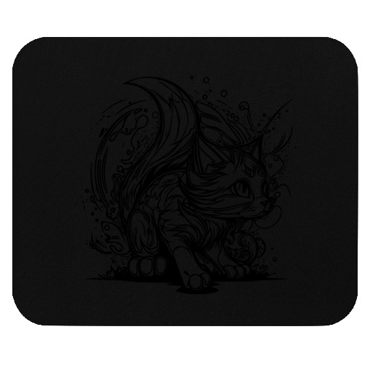 Cute Little Space Cat In Splash Style Mouse Pads