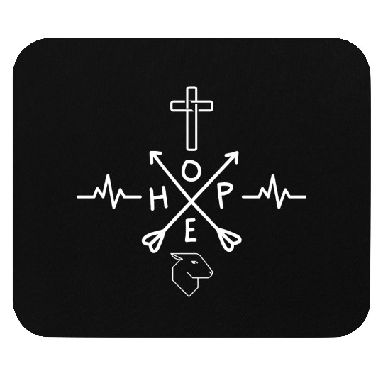 Heartbeat Hope Cross Lamb Christian Symbol Mouse Pads