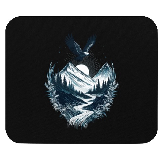 Mountain Silver Eagle Mouse Pads