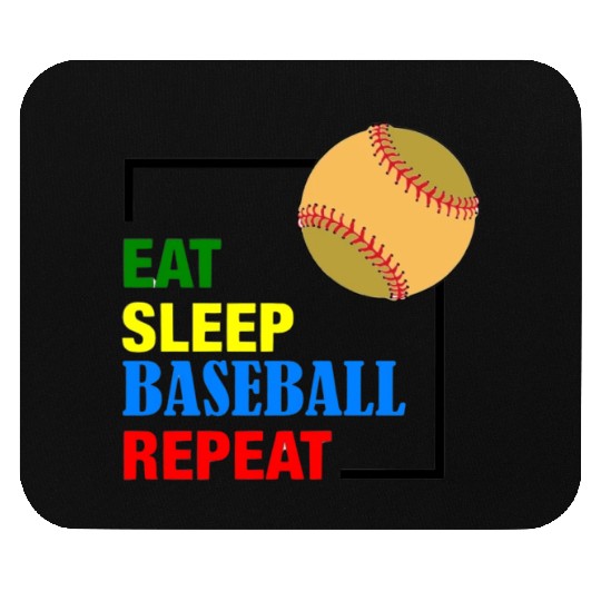Eat Sleep Baseball Repeat: Play Hard in Style Mouse Pads