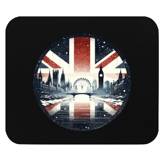 Winter London Travel Vintage Logo Mouse Pads