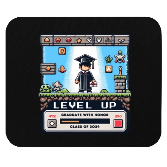 Pixel Perfect Grad: Level Up - Class of 2024 Mouse Pads
