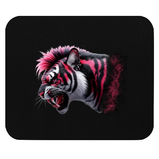 Tiger pink punk Mouse Pads
