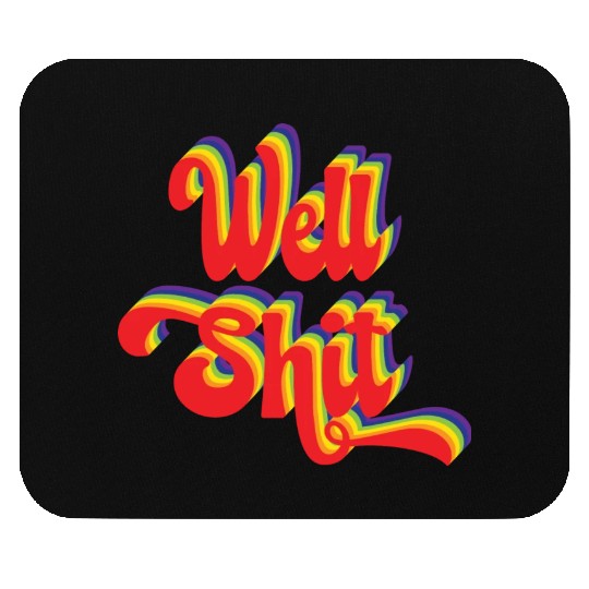 Rainbow Retro Stacked Well Shit Mouse Pads