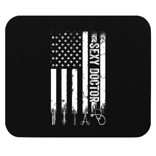 Sexy Doctor US Flag Emergency Doctor Mouse Pads
