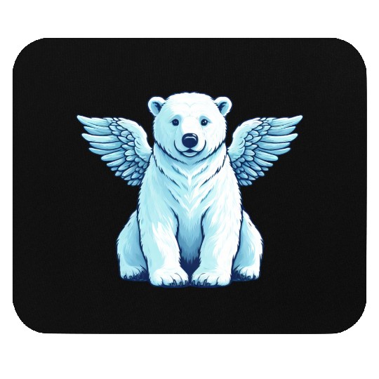 Bear Polar Bear Angel Wings Mouse Pads