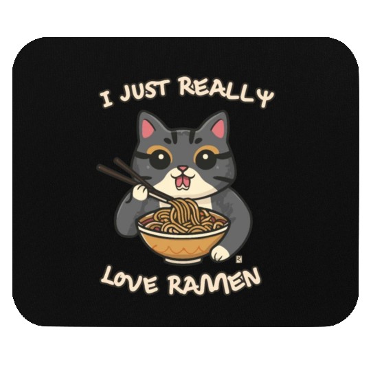 I just really love ramen cat Mouse Pads