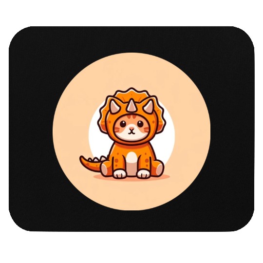 Cat in Stegosaurus Costume Mouse Pads