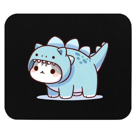 Cat in Stegosaurus Costume Mouse Pads