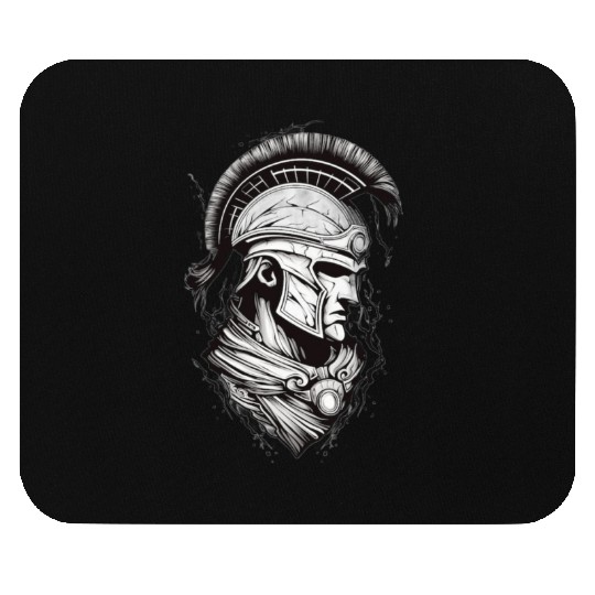 Futuristic Warrior Portrait Design Mouse Pads