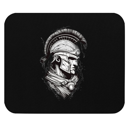 Futuristic Warrior Portrait Design Mouse Pads