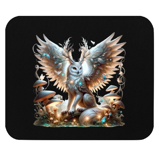 Mystic Owl of the Enchanted Forest Mouse Pads