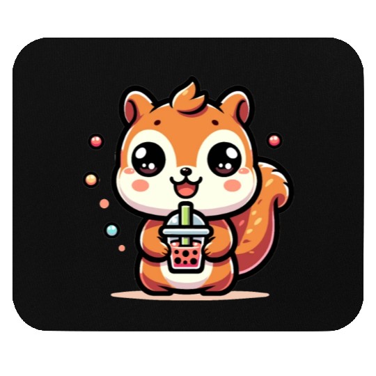 Kawaii Squirrel Bubble Tea Cute Animal Squirrel Mouse Pads