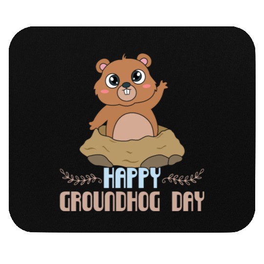 Cute Kawaii Groundhog Happy Groundhog Day Mouse Pads