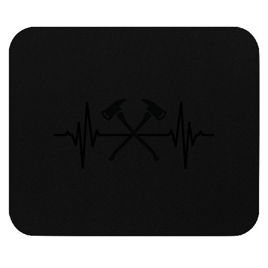Firefighter Axe Heartbeat Mouse Pads
