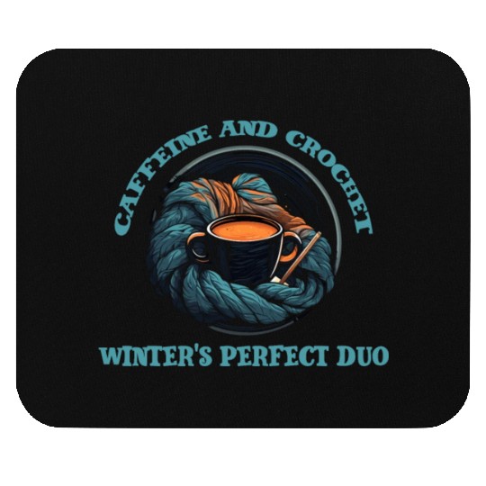 Caffeine and crochet winter's perfect Duo Mouse Pads