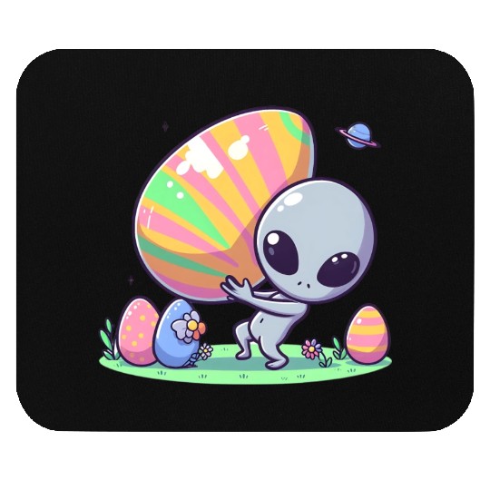 Alien with huge easter egg Mouse Pads