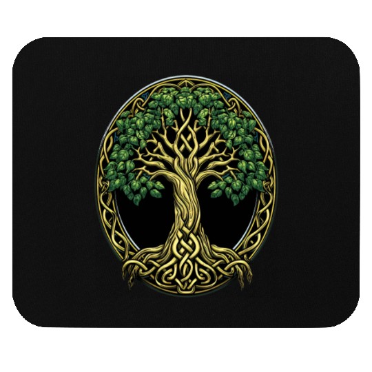 St Patricks Day Celtic Knot Tree Irish Gaelic Mouse Pads