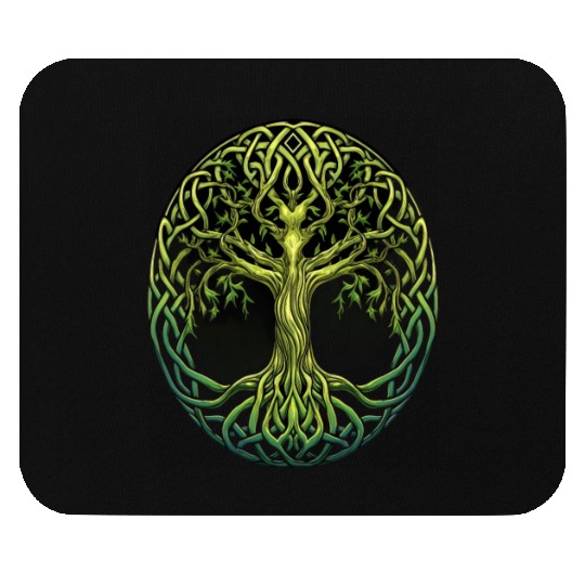 St Patricks Day Celtic Knot Tree Irish Gaelic Mouse Pads