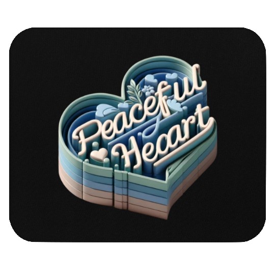 3D Peaceful Heart Typography Design Mouse Pads