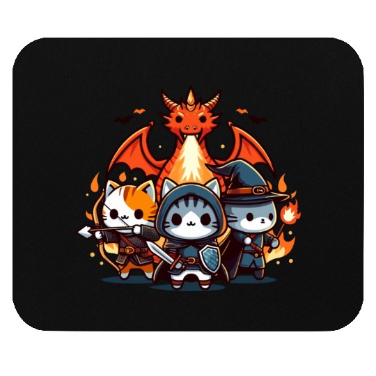 Cute Kawaii Cat RPG Fantasy Board Game Dragon Mouse Pads