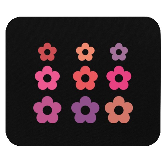 Large and small pink multi-colored flowers Mouse Pads