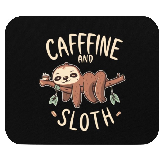 CAFFEINE SLOTH Mouse Pads