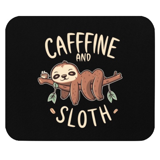 CAFFEINE SLOTH Mouse Pads