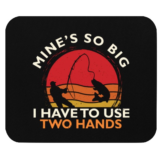 Funny Fishing Mine's Big Use Two Hands Bass Fish Mouse Pads