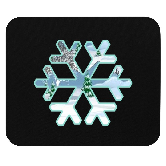 Teal Snowflake Mouse Pads