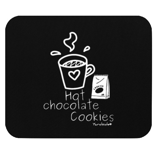 Hot chocolate cookies Yardside font logo white Mouse Pads