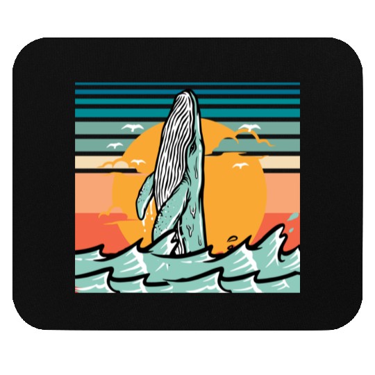 Whales Save The Whales Vintage Whale Watching Ocea Mouse Pads
