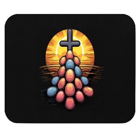Christian Easter Day Cross Easter Egg Hunt Mouse Pads