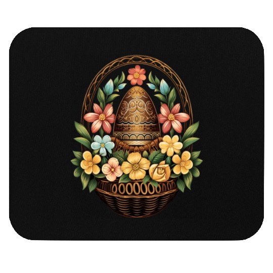 Easter Day Easter Egg Basket Mandala Art Egg Hunt Mouse Pads
