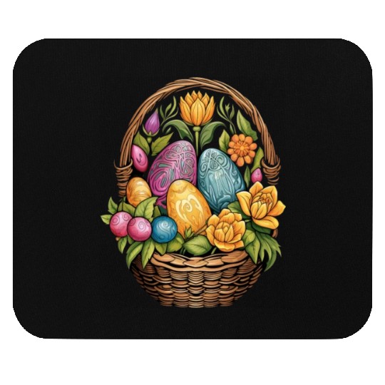 Easter Day Easter Egg Basket Mandala Art Egg Hunt Mouse Pads