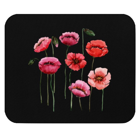 Poppies, spring bloomers, summer, flower, vintage. Mouse Pads