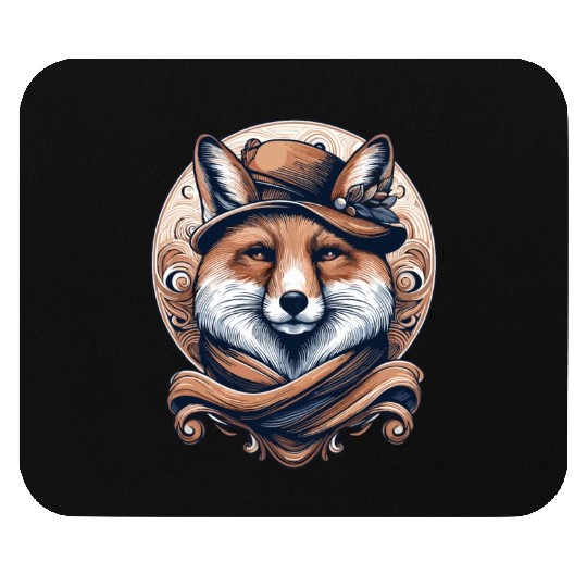 gentle fox with hat Mouse Pads