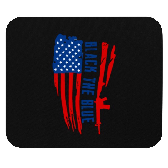 Black the blue American Oilfield USA Flag Mouse Pads