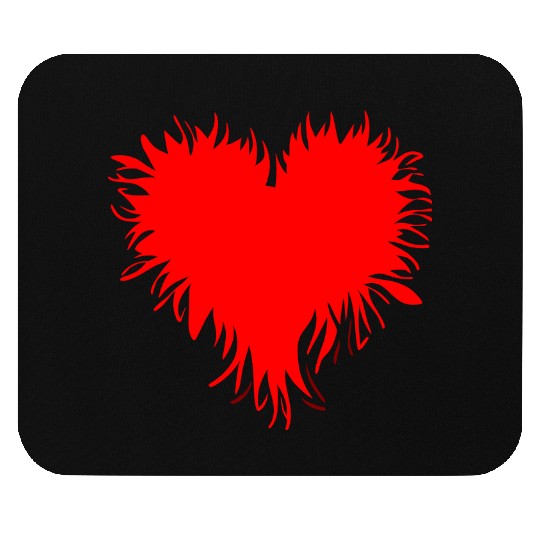 Angry Fiery Heart Vector 2 Colors Mouse Pads