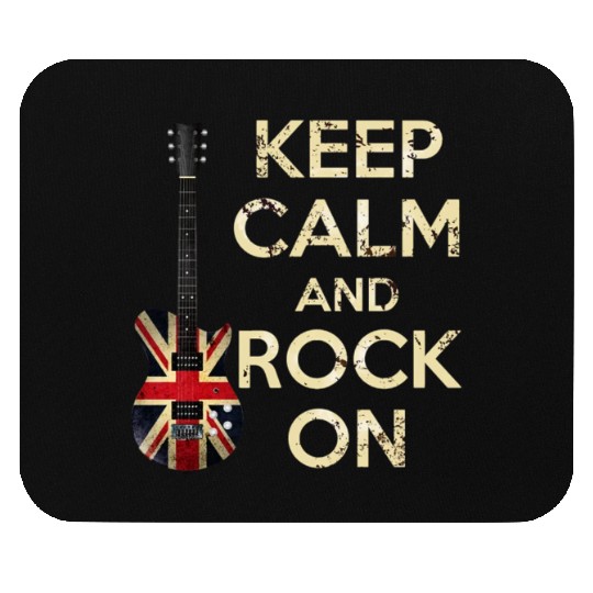 Keep Calm and Rock On Union Jack Guitar Mouse Pads