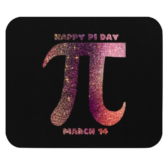 Happy Pi Day March 14th Purple Pink glitter letter Mouse Pads