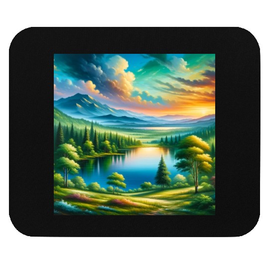 Serene Elegance A Modern Abstract Artwork Mouse Pads