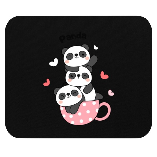 Bear And Panda Couple Classic Mouse Pads