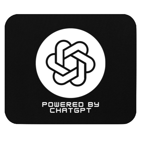 Powered by ChatGPT (White Design) Mouse Pads