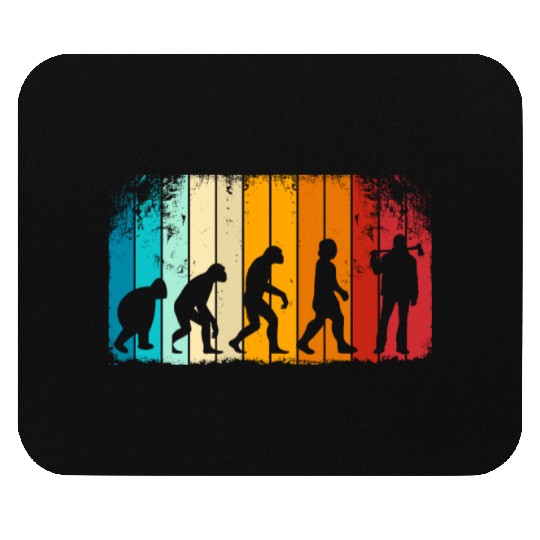 Retro Lumberjack Evolution - From Monkey to Human Mouse Pads