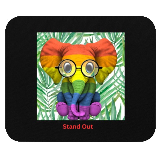RAINBOW ELEPHANT Mouse Pads